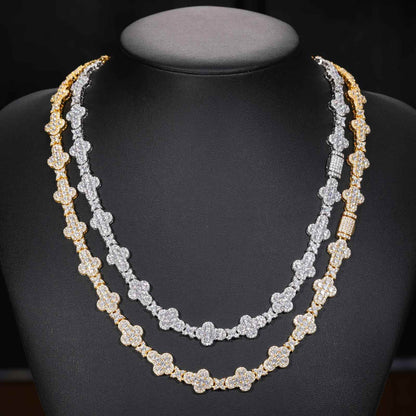925 Iced Out Cross Star Tennis Chain – Moissanite Edition - RIYOVA Jewelry