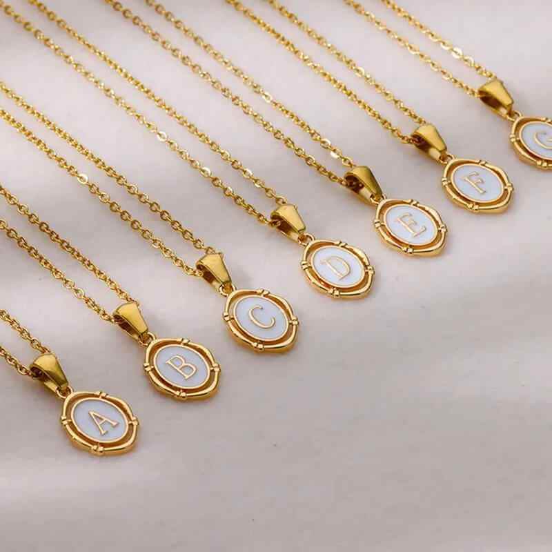 Emma Initial Pendant Necklace - RIYOVA Jewelry