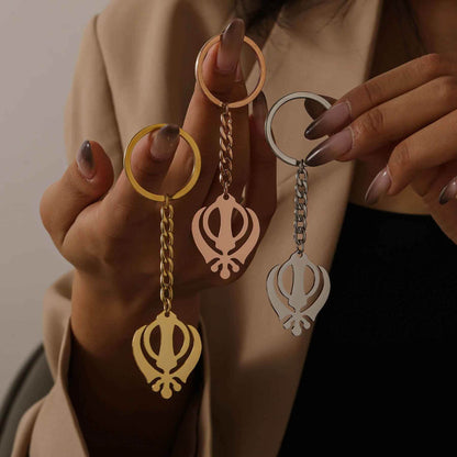Khanda Sikh Keychain - RIYOVA Jewelry