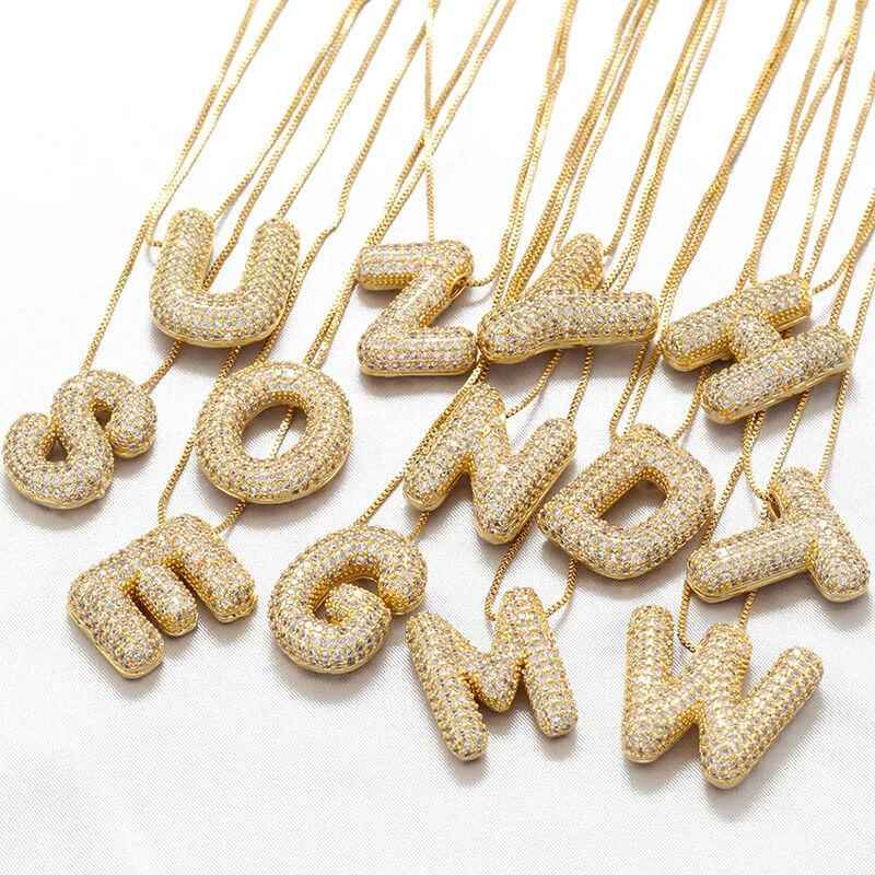 Infinity Puff Letter Necklace - RIYOVA Jewelry