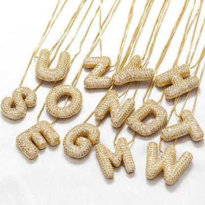 Infinity Puff Letter Necklace - RIYOVA Jewelry