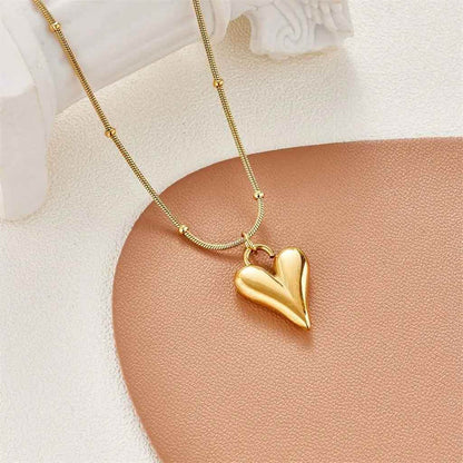 Dainty Peach Heart Necklace - RIYOVA Jewelry