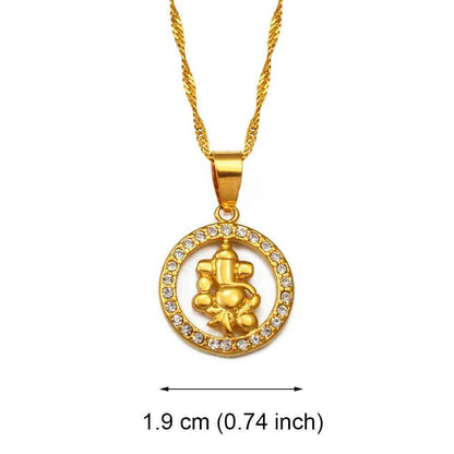 Vighnaharta Ganesha Pendant Necklace - RIYOVA Jewelry