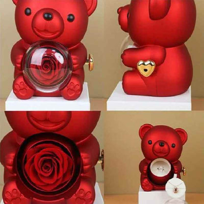 RIYOVA Eternal Rose Teddy Bear Gift Box - RIYOVA Jewelry
