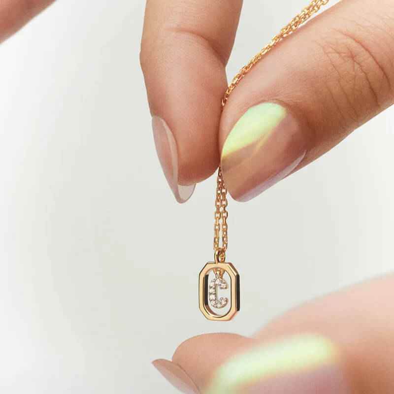 Roman Initial Pendant Necklace - RIYOVA Jewelry