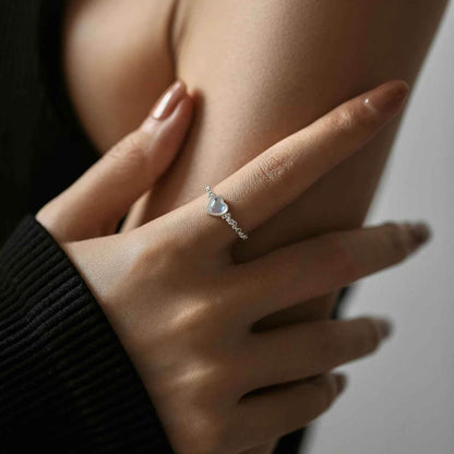Moonlit Link Chain Ring - RIYOVA Jewelry