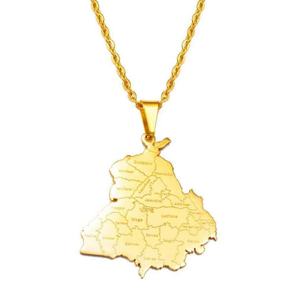 Punjab Map Pendant Necklace - RIYOVA Jewelry