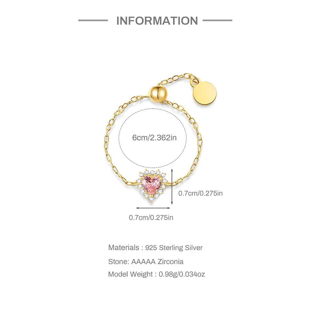 Queen of Hearts Chain Ring - RIYOVA Jewelry