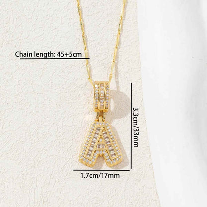 Hana Twin Sparkling Initial Necklace - RIYOVA Jewelry
