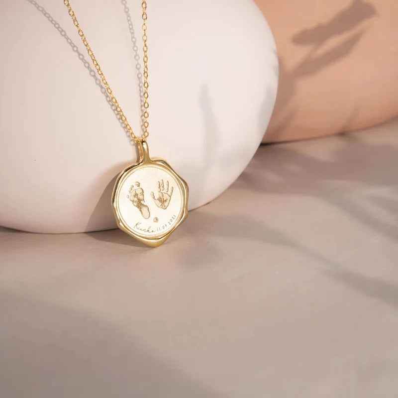 Custom Baby Handprint & Footprint Necklace - RIYOVA Jewelry