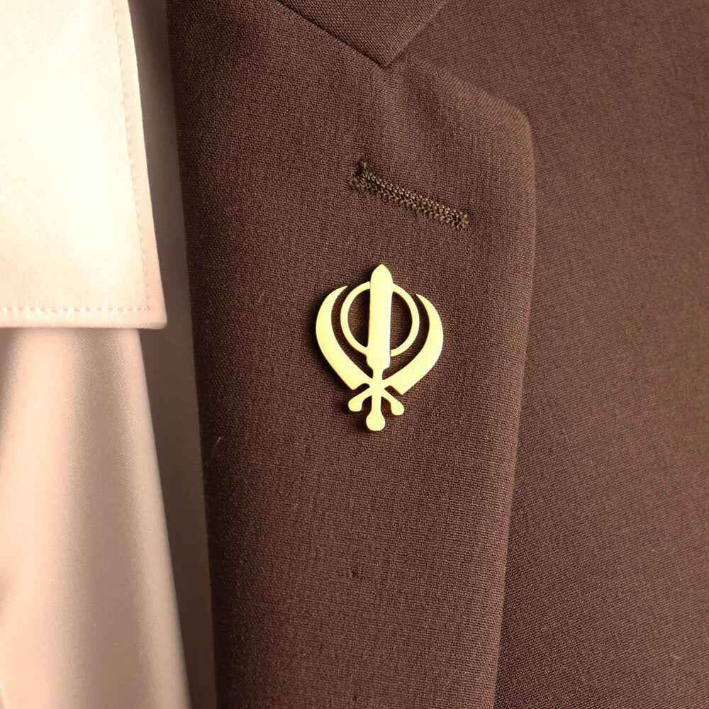 Sikh Khanda Suit Brooch - RIYOVA Jewelry