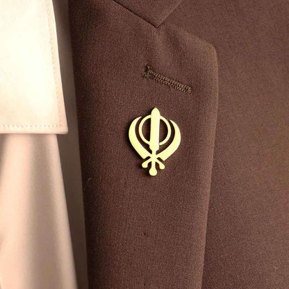Sikh Khanda Suit Brooch - RIYOVA Jewelry