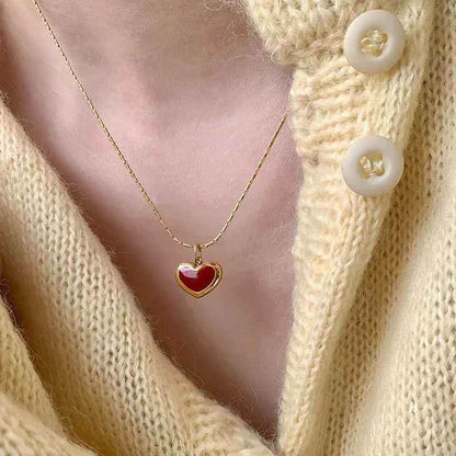 Ruby Glow Heart Necklace - RIYOVA Jewelry