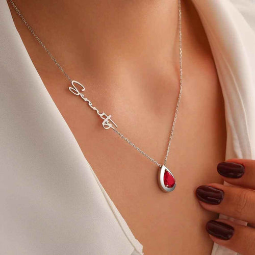 Custom Alexandrite Birthstone Name Necklace - RIYOVA Jewelry