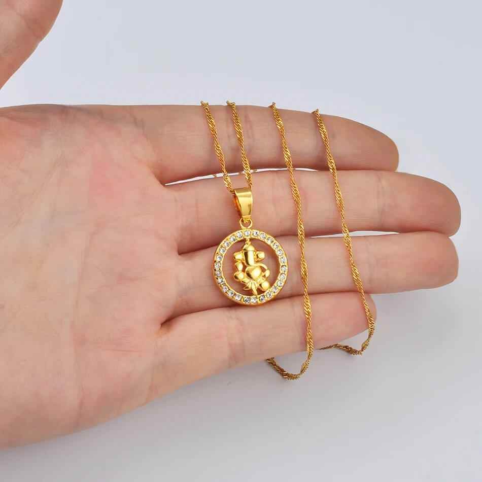 Vighnaharta Ganesha Pendant Necklace - RIYOVA Jewelry