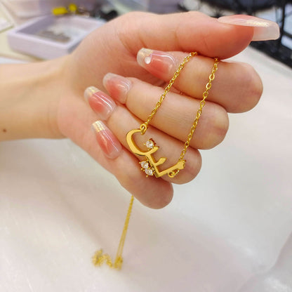 Custom Arabic Zirconia Necklace - RIYOVA Jewelry