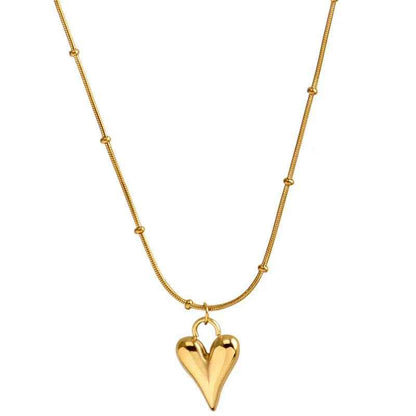 Dainty Peach Heart Necklace - RIYOVA Jewelry