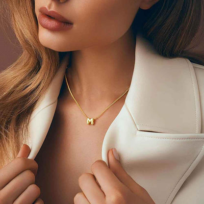 Dainty Mini Bubble Letter Necklace - RIYOVA Jewelry