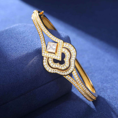 925 Iced Out Clover Bracelet - RIYOVA Jewelry