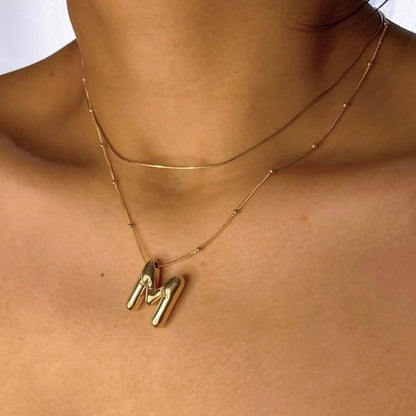 Balloon Initial Pendant Necklace - RIYOVA Jewelry