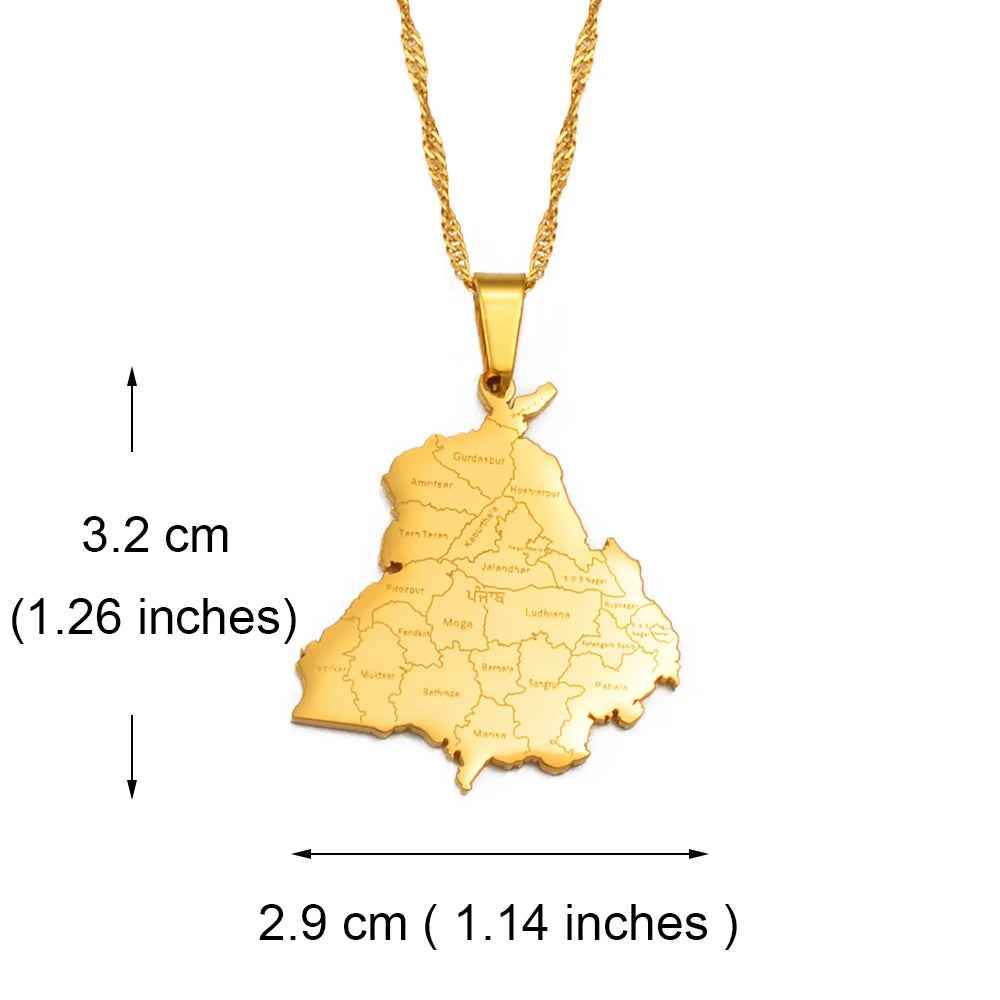 Punjab Map Pendant Necklace - RIYOVA Jewelry