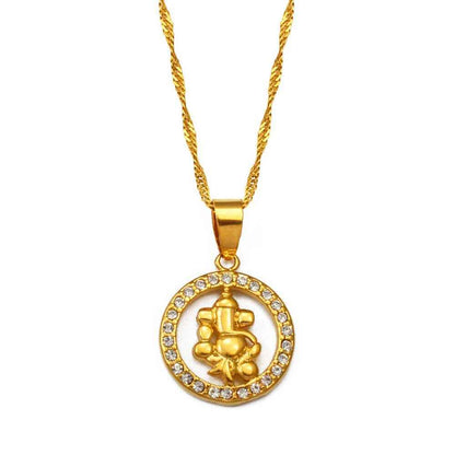 Vighnaharta Ganesha Pendant Necklace - RIYOVA Jewelry