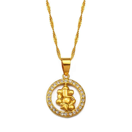 Vighnaharta Ganesha Pendant Necklace - RIYOVA Jewelry