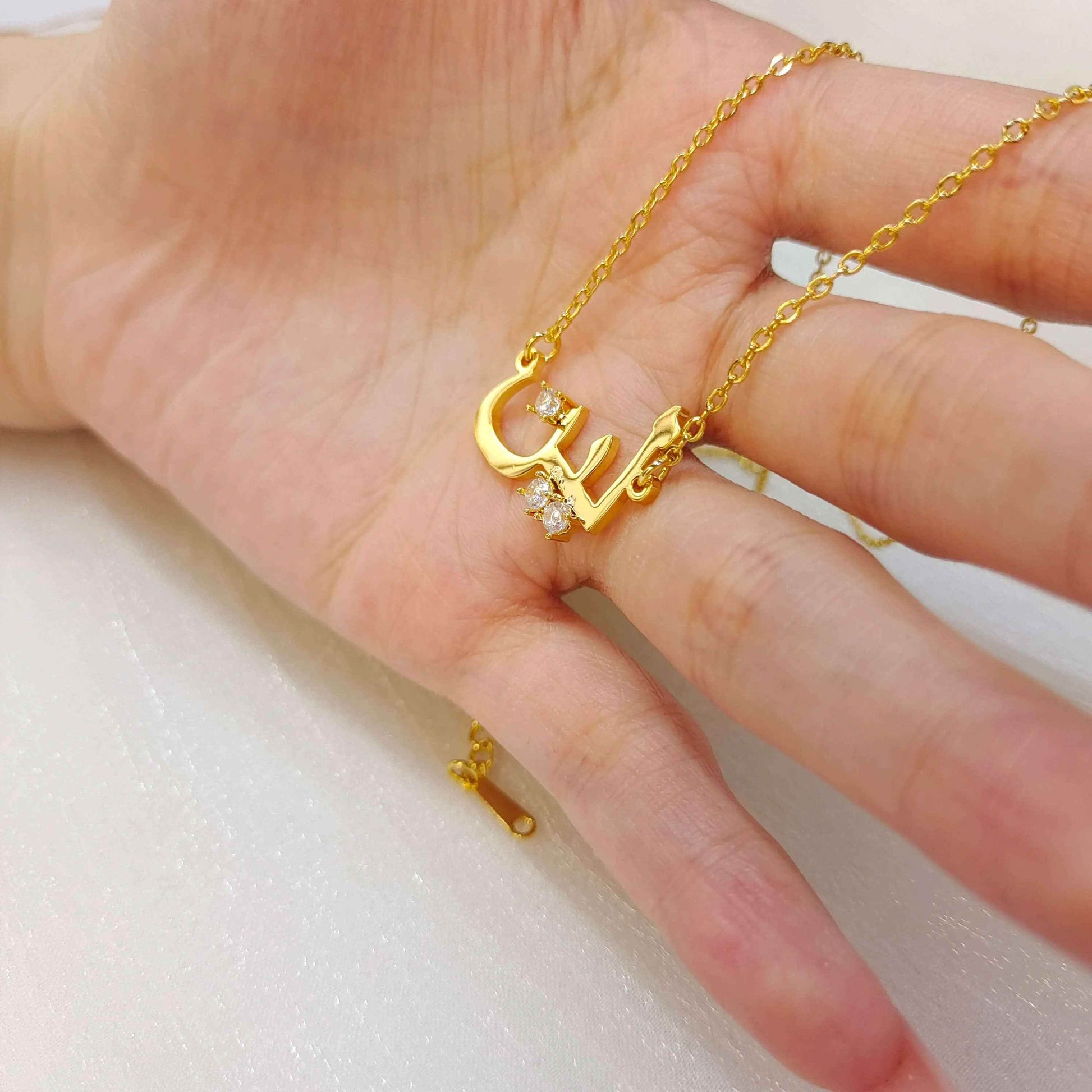 Custom Arabic Zirconia Necklace - RIYOVA Jewelry