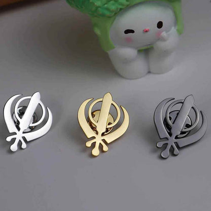 Sikh Khanda Suit Brooch - RIYOVA Jewelry