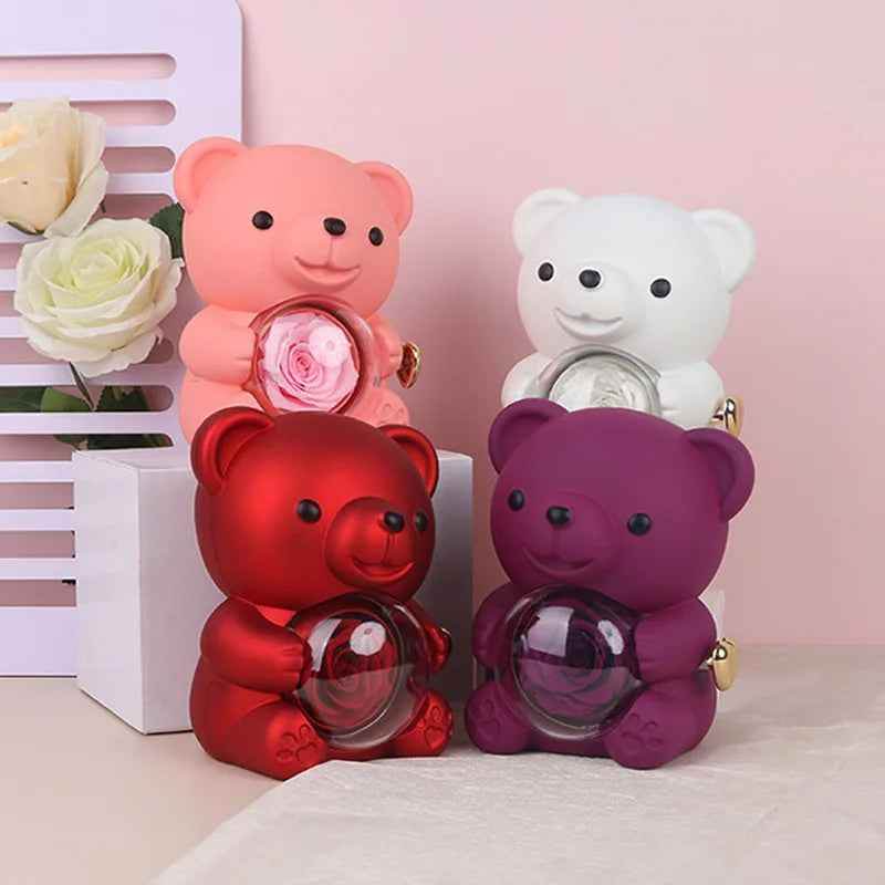 RIYOVA Eternal Rose Teddy Bear Gift Box - RIYOVA Jewelry