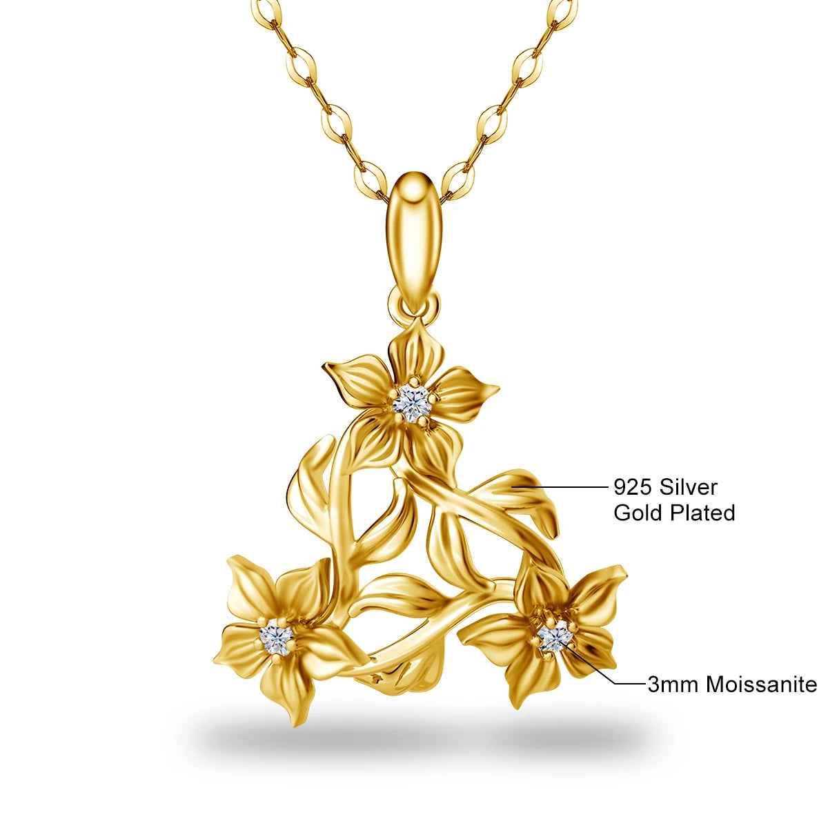 Aster Moissanite Necklace - RIYOVA Jewelry