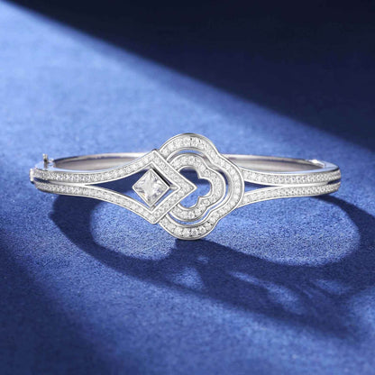 925 Iced Out Clover Bracelet - RIYOVA Jewelry
