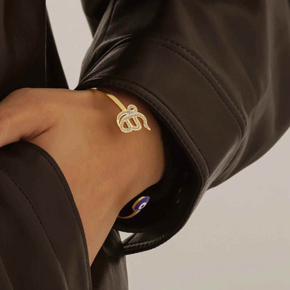 Ek Onkar Evil Eye Cuff Bracelet - RIYOVA Jewelry