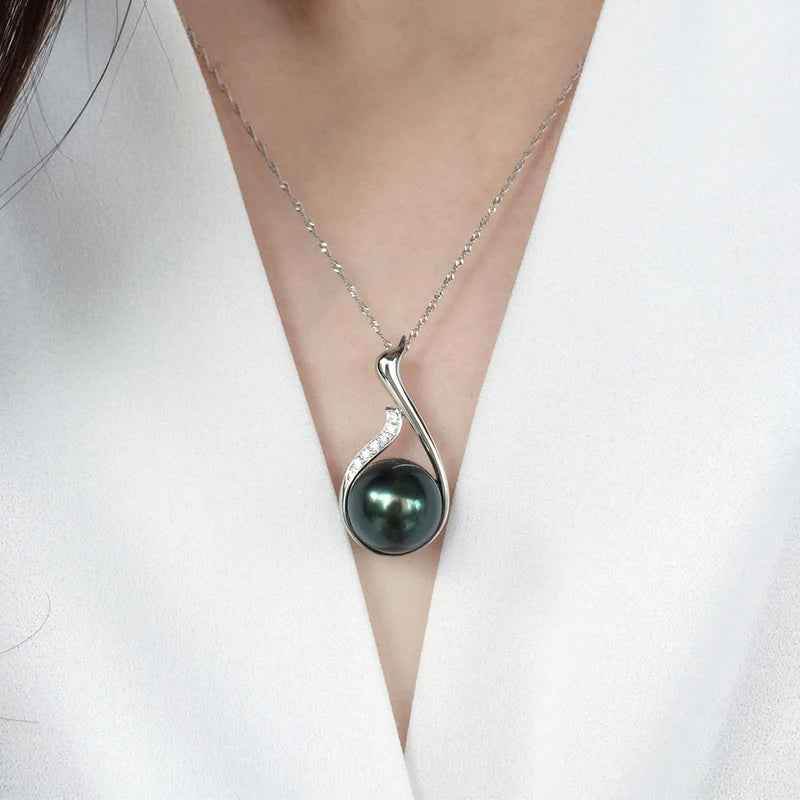 Oceana Black Pearl Necklace - RIYOVA Jewelry