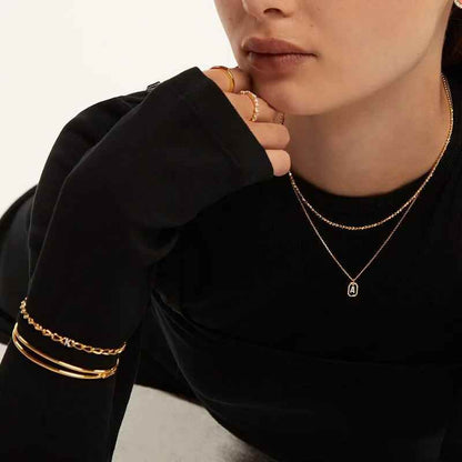 Roman Initial Pendant Necklace - RIYOVA Jewelry