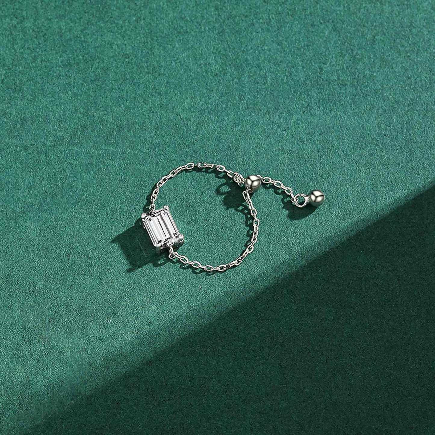 Elara Bar Chain Ring - RIYOVA Jewelry