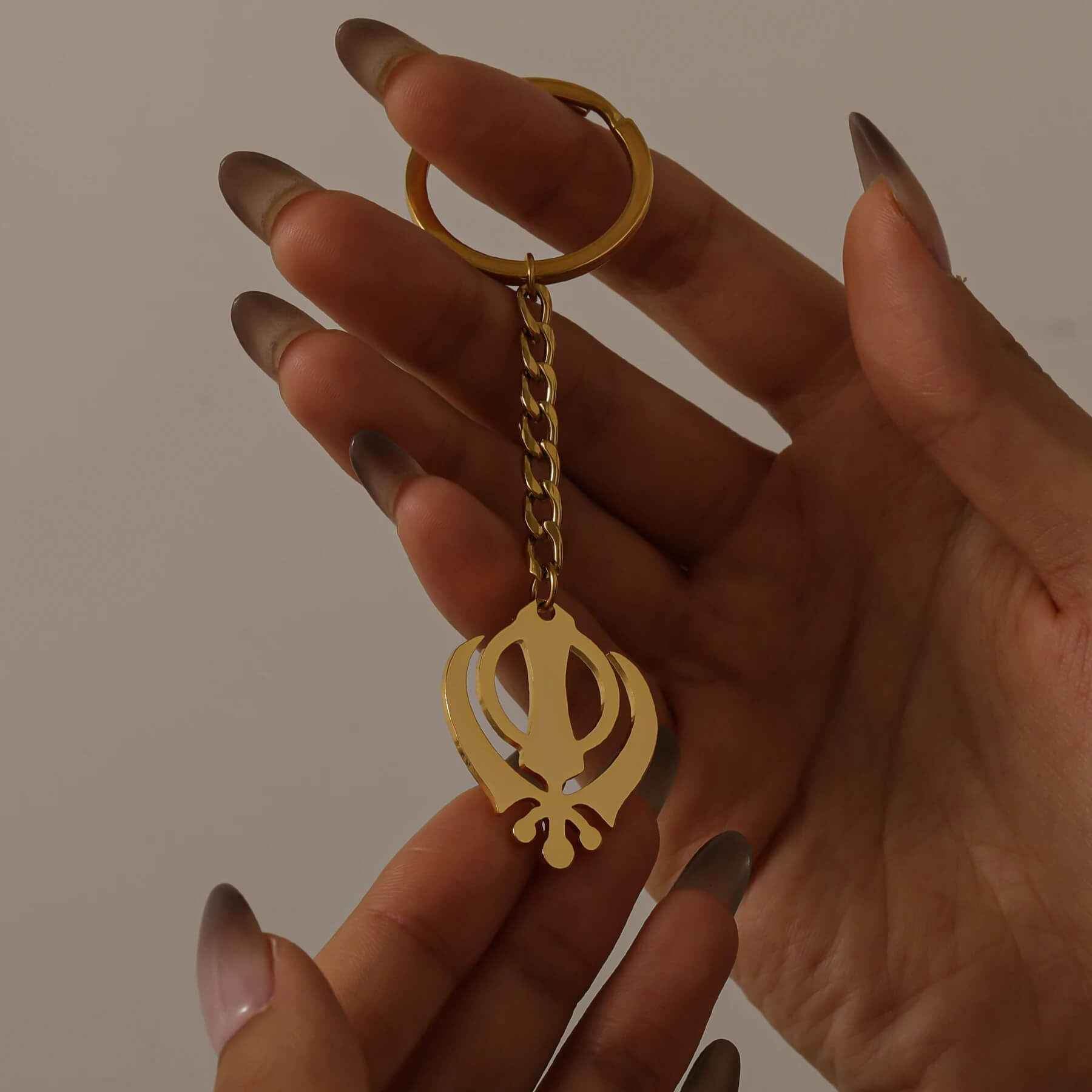 Khanda Sikh Keychain - RIYOVA Jewelry