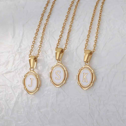 Emma Initial Pendant Necklace - RIYOVA Jewelry