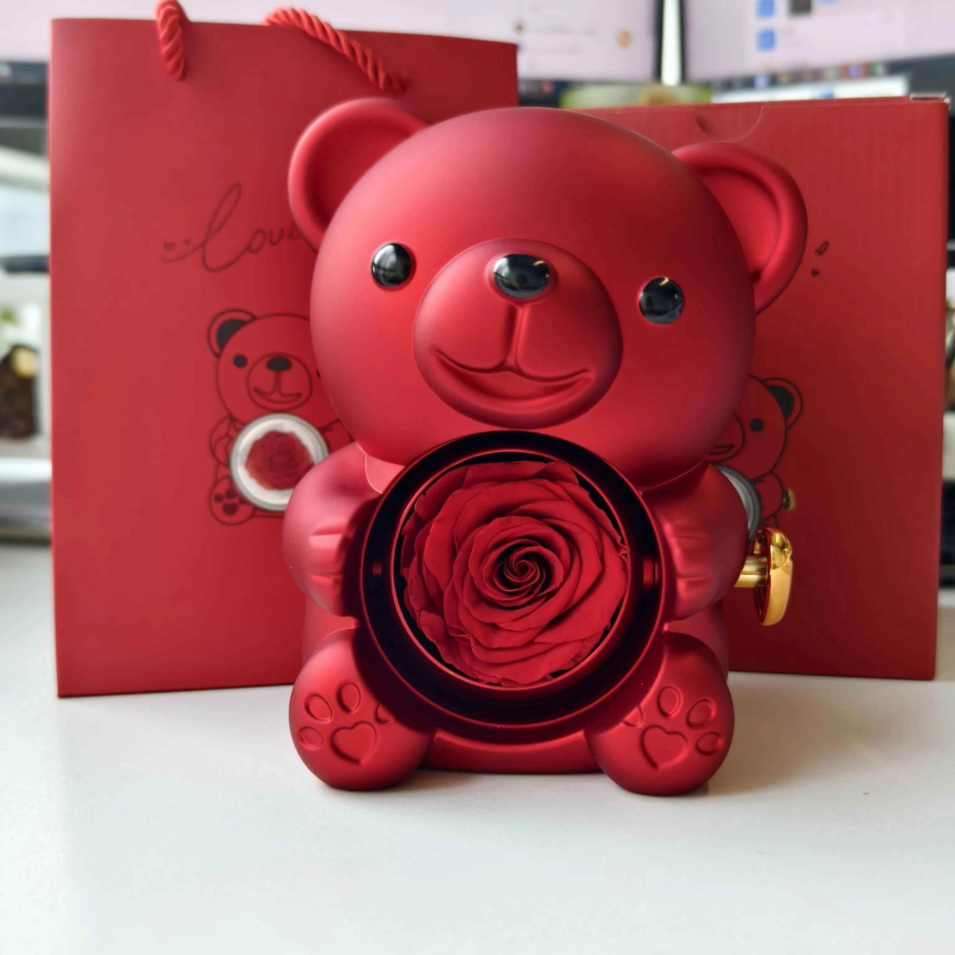 RIYOVA Eternal Rose Teddy Bear Gift Box - RIYOVA Jewelry