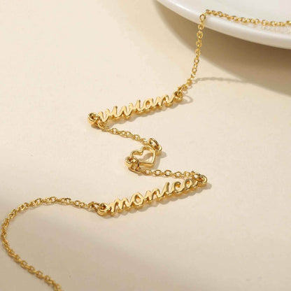 Custom Love Double Name Necklace - RIYOVA Jewelry