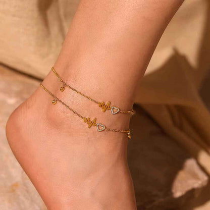 Amora Heart Anklets - RIYOVA Jewelry