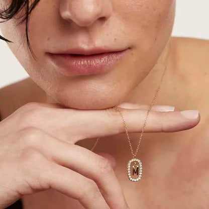 Elena Radiant Initial Necklace - RIYOVA Jewelry