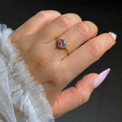 Queen of Hearts Chain Ring - RIYOVA Jewelry