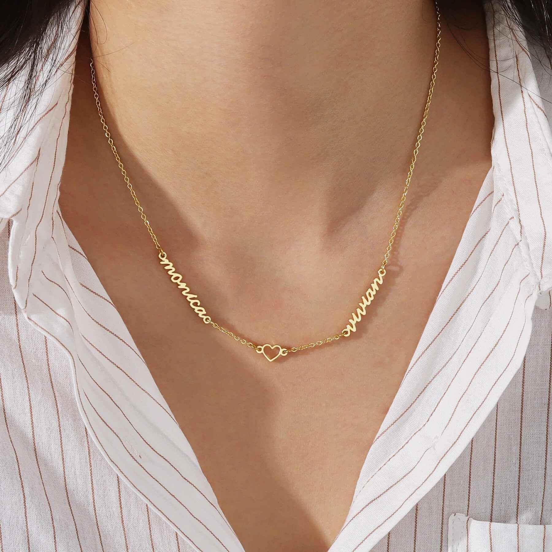 Custom Love Double Name Necklace - RIYOVA Jewelry