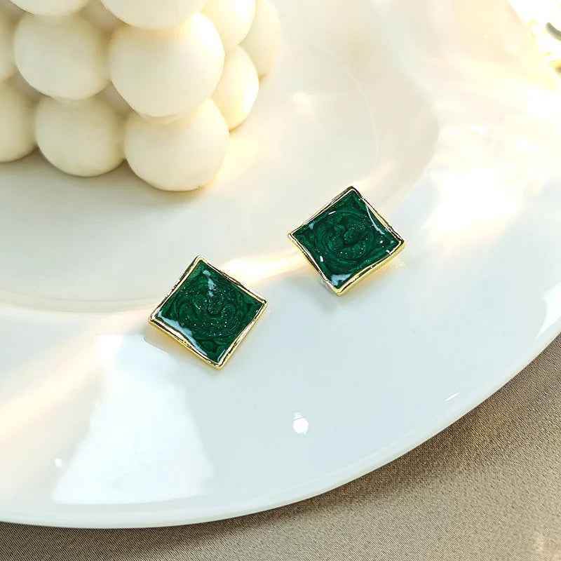 Vintage Malachite Earrings - RIYOVA Jewelry