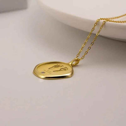 Custom Baby Footprint & Handprint Gold Necklace - RIYOVA Jewelry