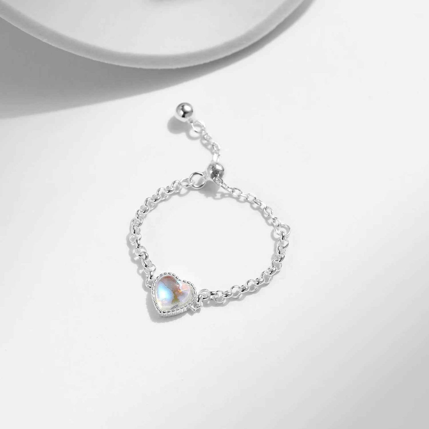 Moonlit Link Chain Ring - RIYOVA Jewelry