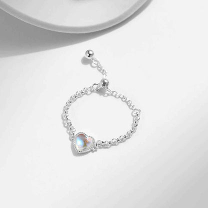 Moonlit Link Chain Ring - RIYOVA Jewelry