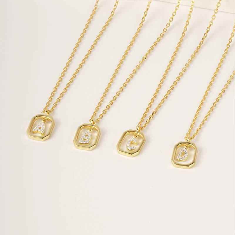 Roman Initial Pendant Necklace - RIYOVA Jewelry