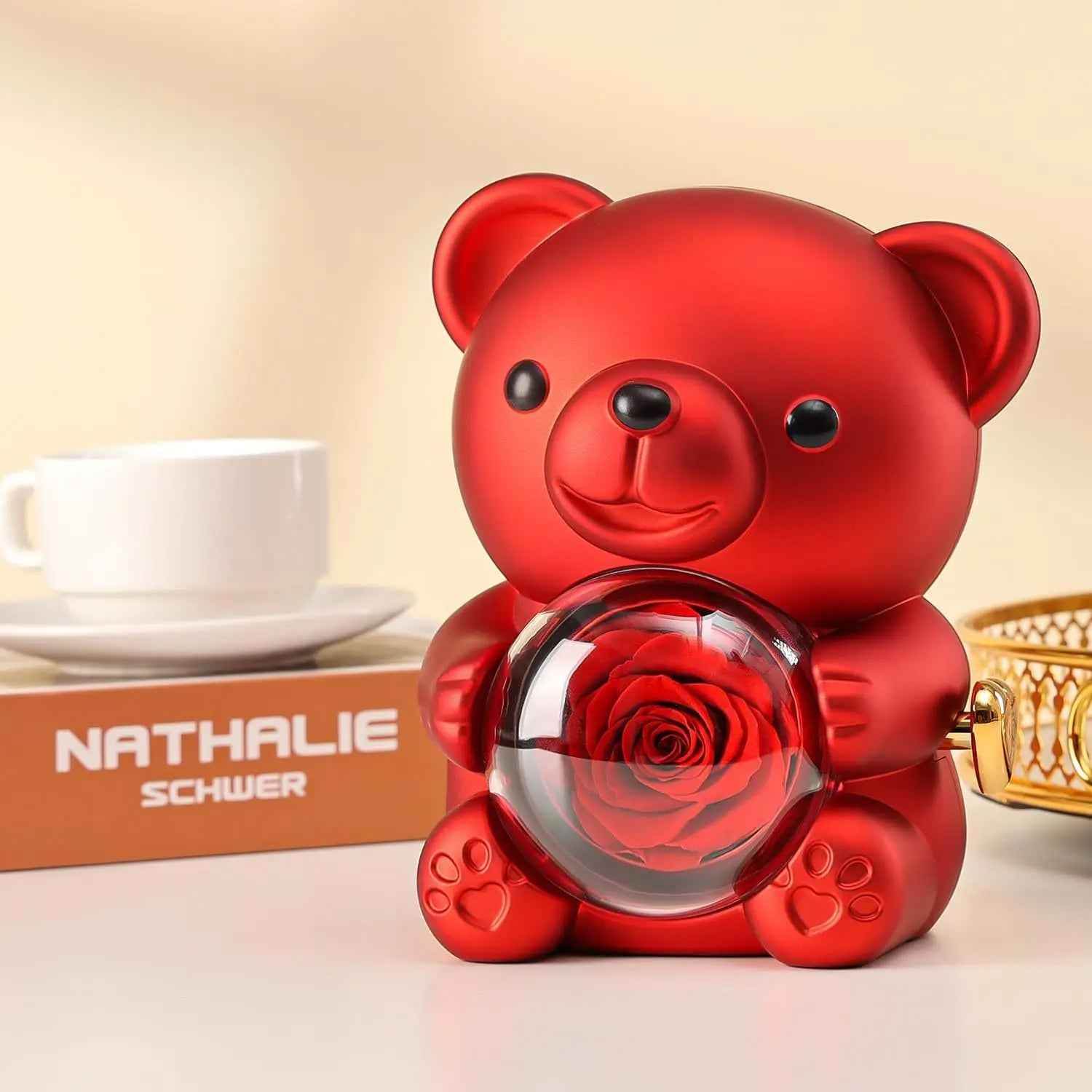 RIYOVA Eternal Rose Teddy Bear Gift Box - RIYOVA Jewelry